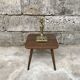 Vintage brown square pedestal table 1950