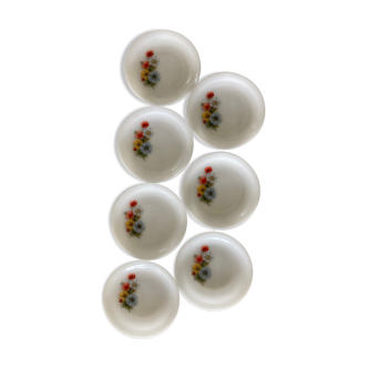 6 plates dessert arcopal anemones
