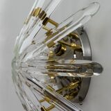 Stilkronen Mid-Century Modern Italian Crystal and Brass Wall Lamp, 1975