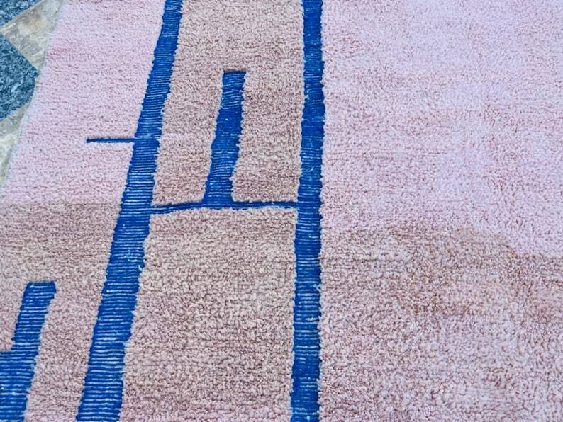 Pink Beni Ourine rug 300cm x 400cm
