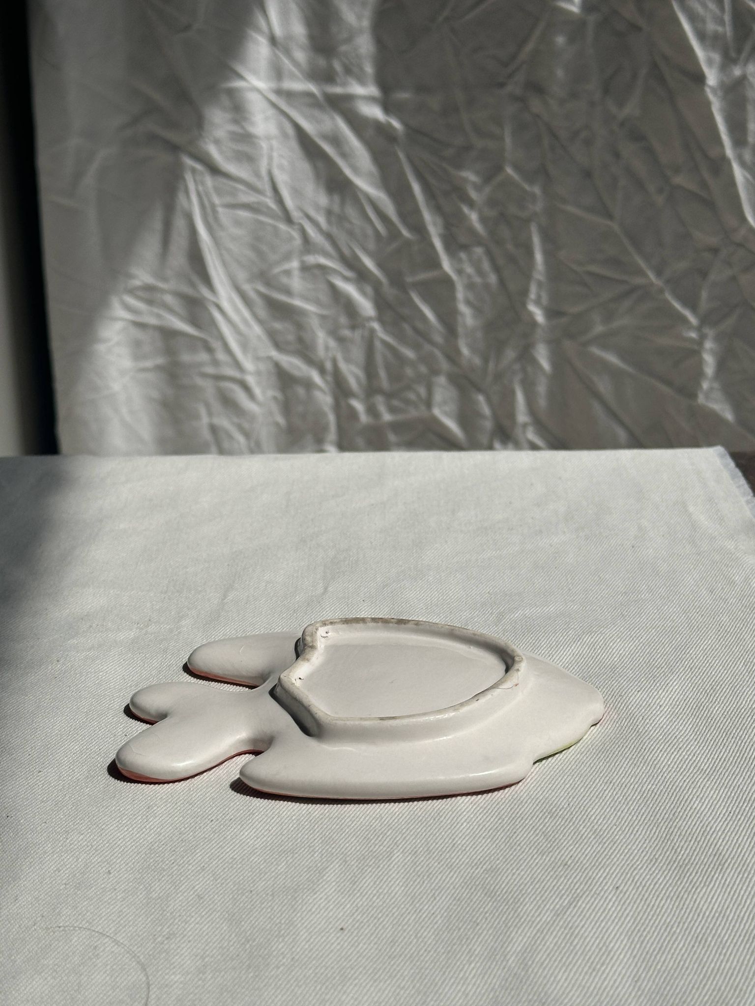Duo of dishes in the shape of vintage colorful fish