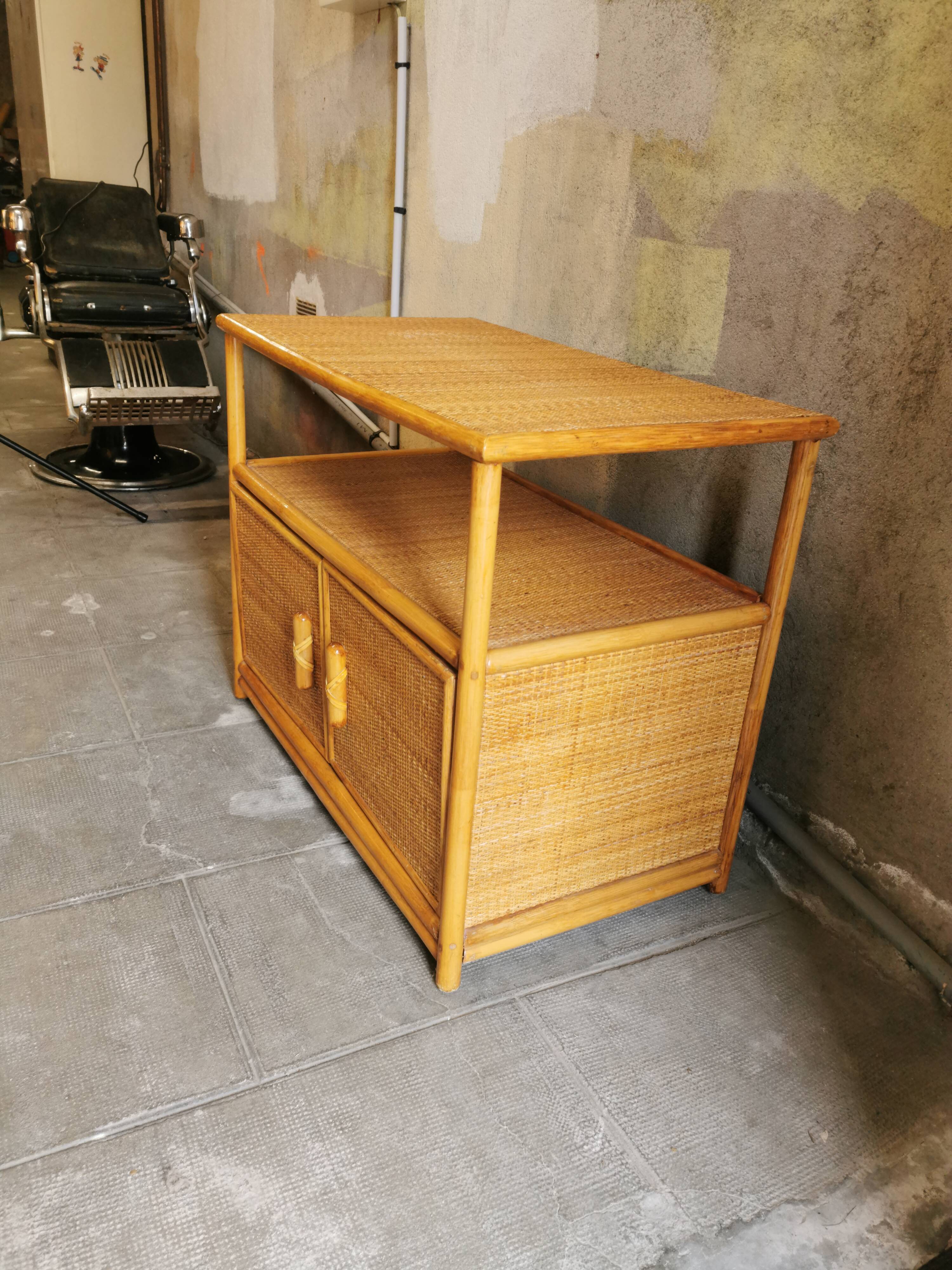 Vintage rattan console 70/80