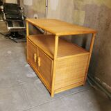 Console en rotin vintage années 70/80