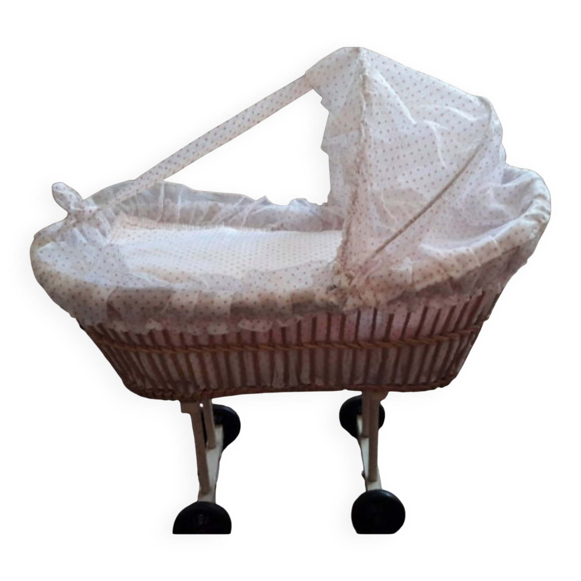 Rattan doll's cradle