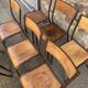 Set of 8 vintage industrial school chairs for communities mullca delagrave