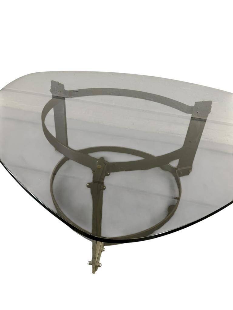 Table basse à café vintage en verre