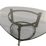 Table basse à café vintage en verre