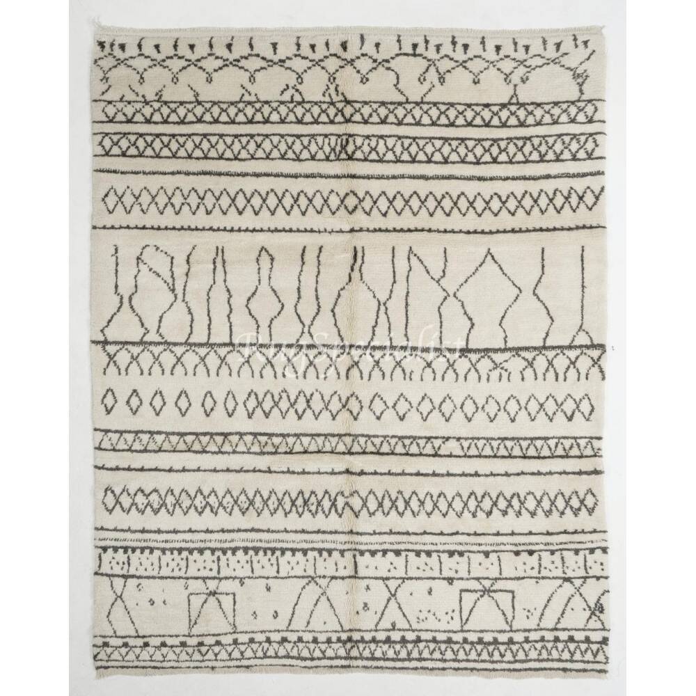 Boho Chic Moroccan Tulu Rug, 100% Natural Undyed Wool, Custom Options Available