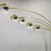 Danish Arc Floor Lamp by Bilka Brass Marble, 1970s