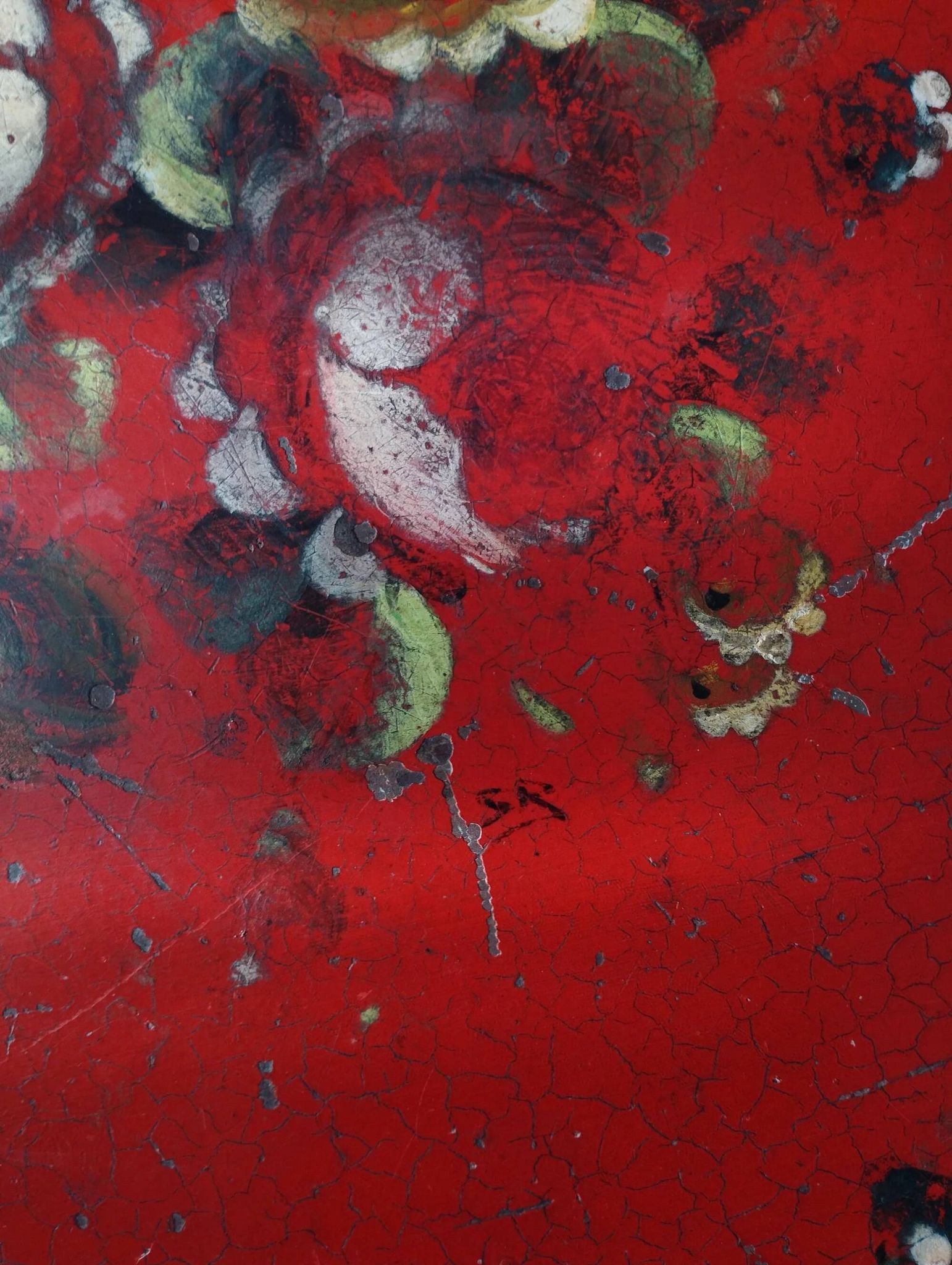 Very large Napoleon III tray in painted tin