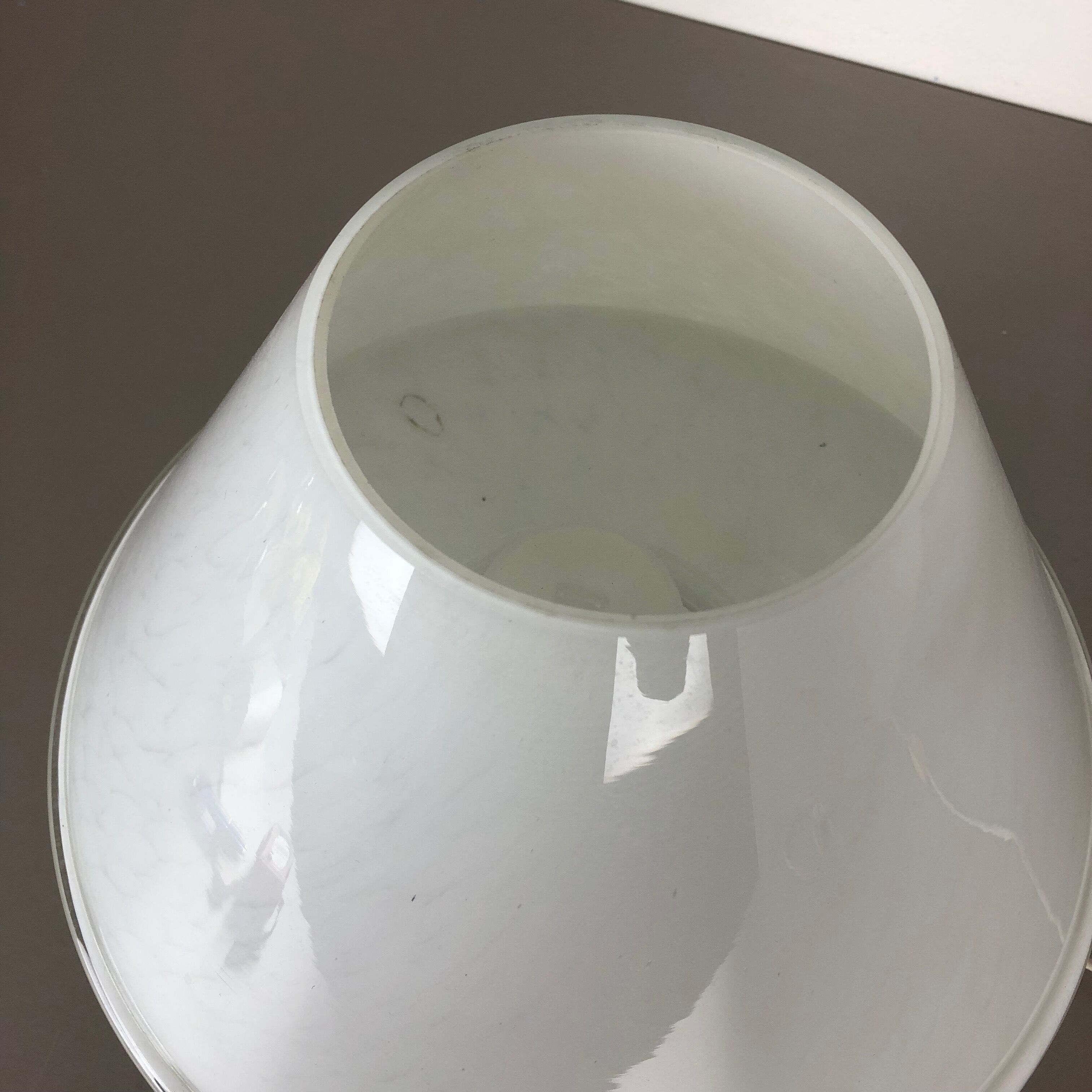 "Mushroom" glass table desktop light made by Glashütte Limburg Germany 1970s No2