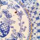 Set of 2 saucers, Lunéville lace, blue and gold, Blairs