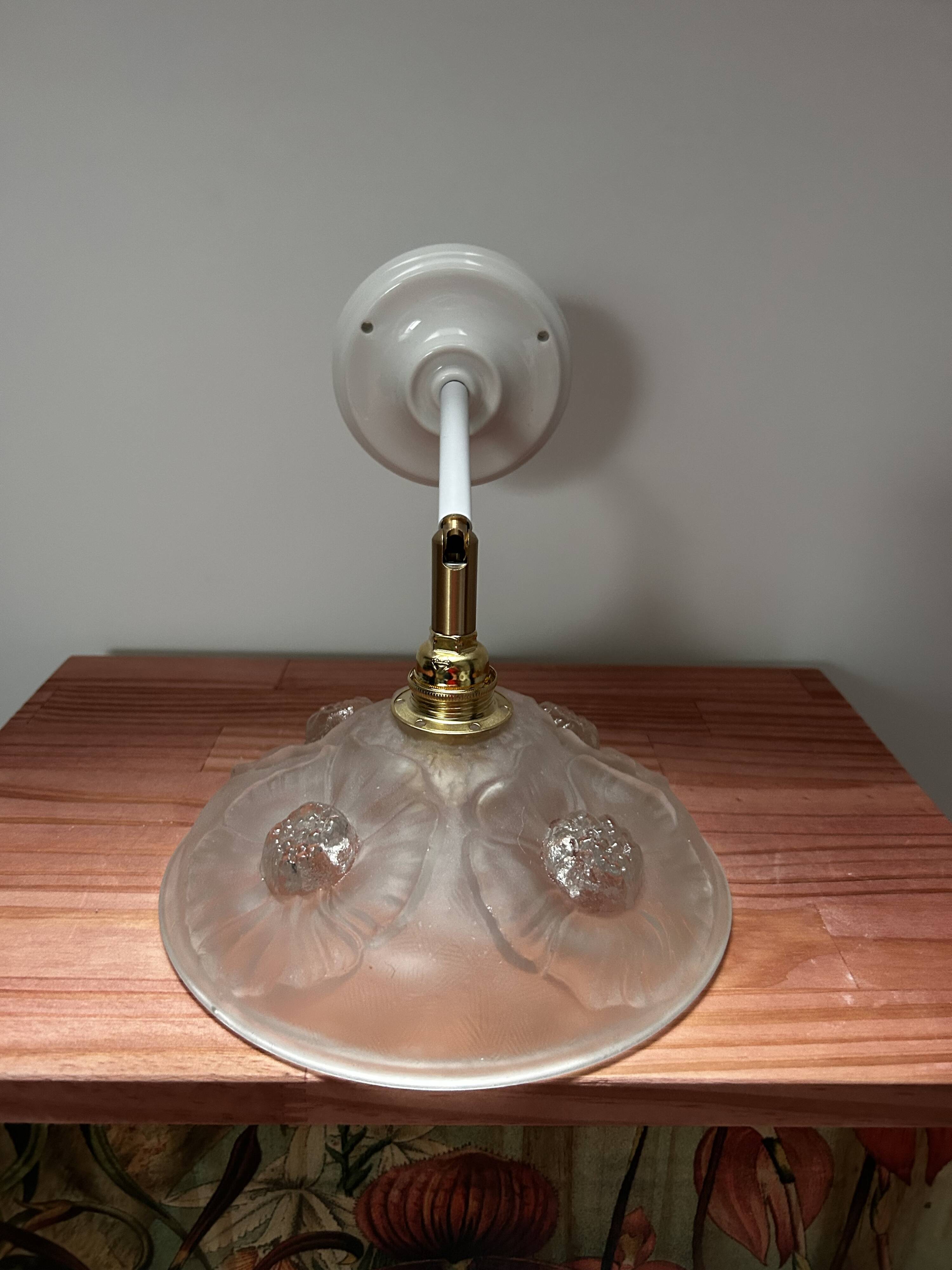 Art Deco Flower Globe Tilting Wall Light