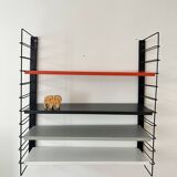 Étagère murale en métal Tomado De Stijl vintage originale (5 étagères), milieu du siècle