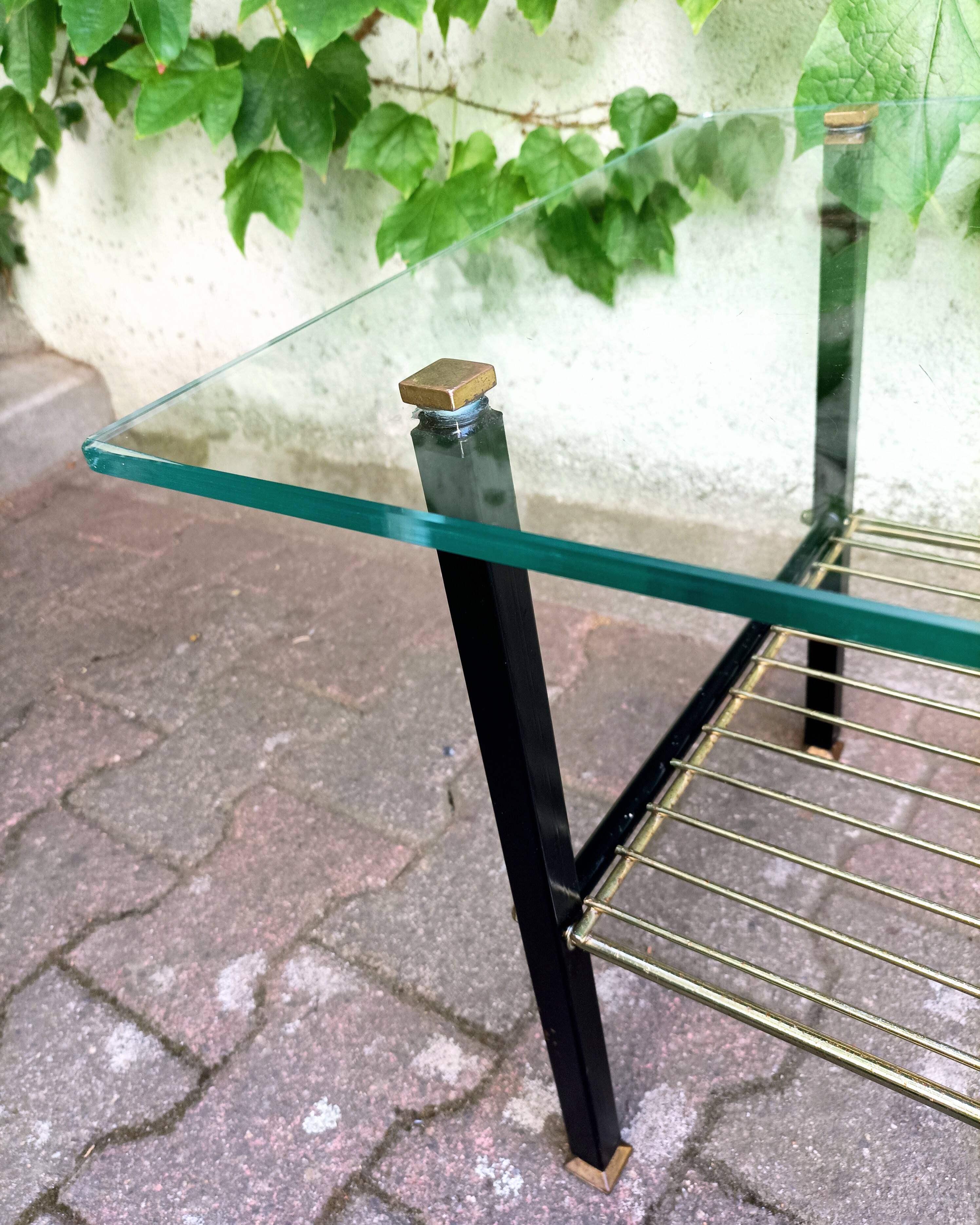 Table basse métal et verre
