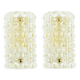 Pair Mid Century Scandinavian Glass & Brass Wall Lamps - C.Fagerlund, 1960s