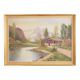 Painting „The Chalet at the Mountain Stream”, Scandinavian design, 1970s