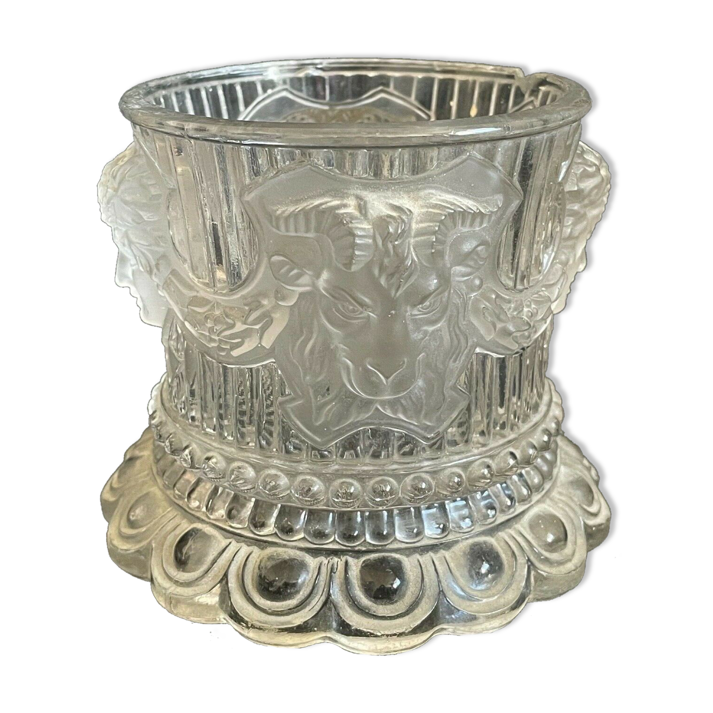 Candy pot in molded crystal St Louis Bacchus