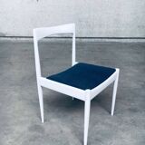 Belgian White Dining Chair, 1970s, Set of 9