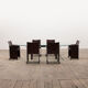 Tito Agnoli for Matteo Grassi leather dining table and six chairs