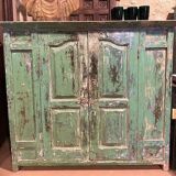 Green lacquered teak sideboard
