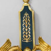Pair of Gilded Bronze Wall Lights in Empire Style with Two Lights by Lucien Gau
