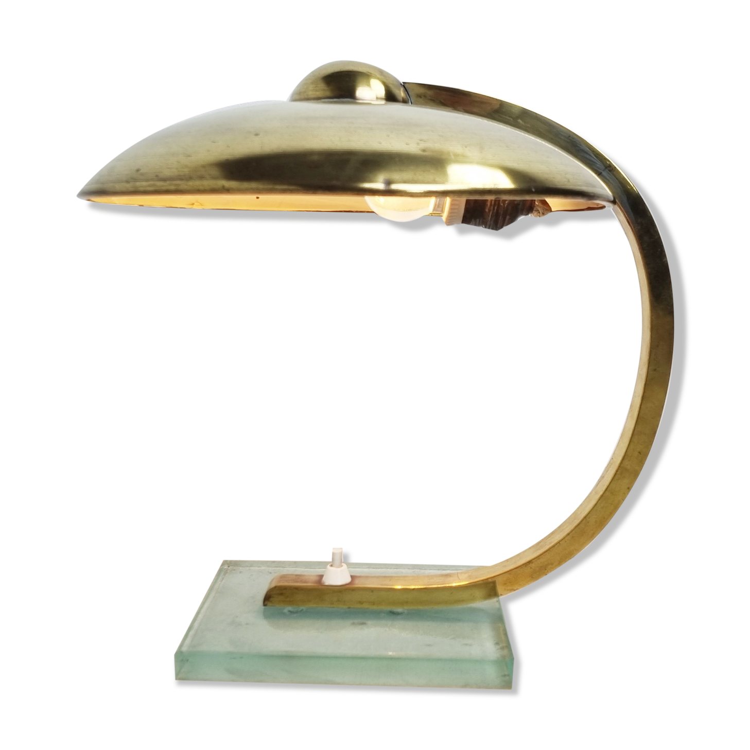 1930s art deco bauhaus brass desk lamp