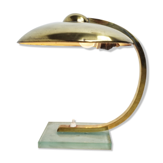 Lampe de bureau en laiton art déco bauhaus des années 1930