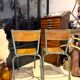 Paire de chaises d'école vintage