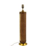 Hollywood regency brass and Vienna straw lamp base, Italy 1970's