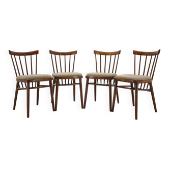 4 chaises de salle à manger des années 1960 par Tatra, Tchécoslovaquie