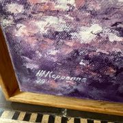 Peinture paysage animé huile sur toile signée