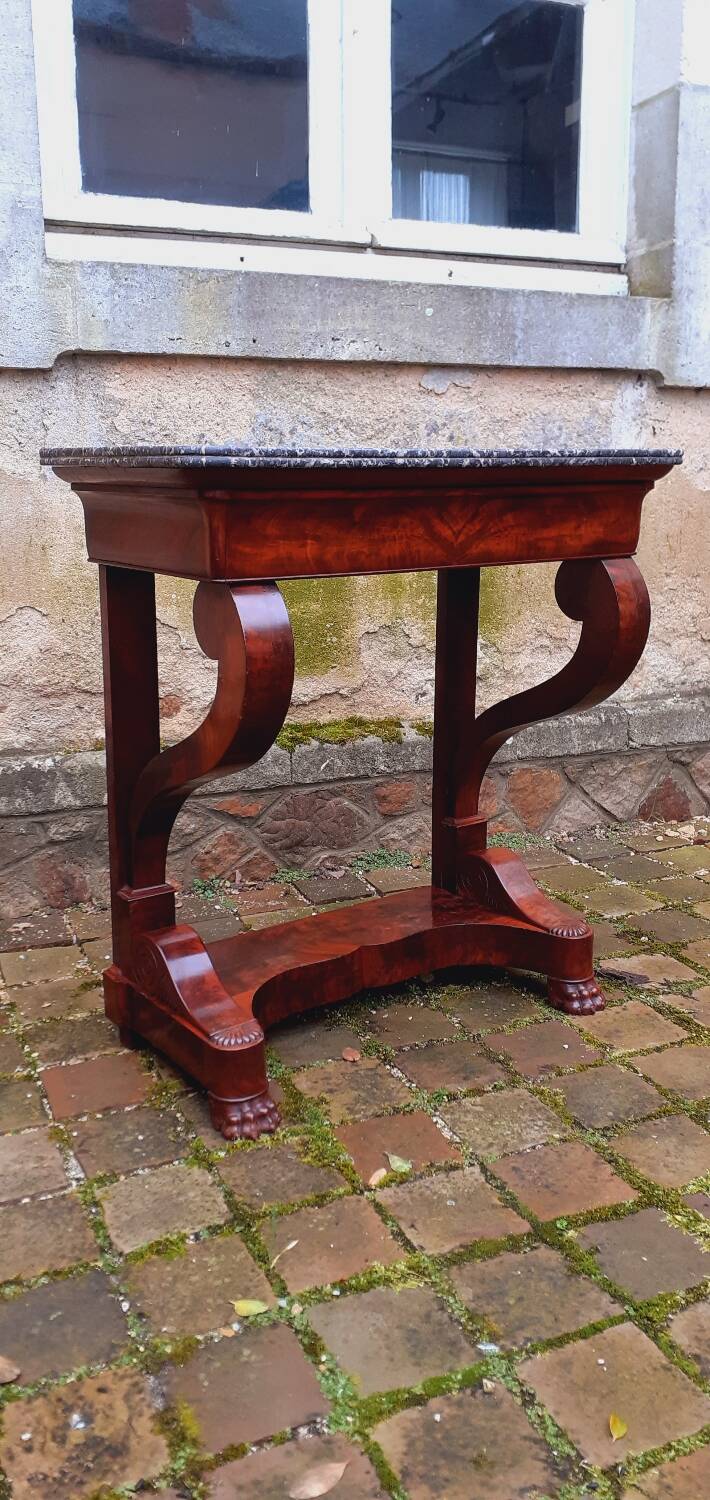 Console XIX Ème D'époque Restauration En Acajou