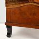 Art Deco walnut stool with original velvet upholstery, Italy 1920s