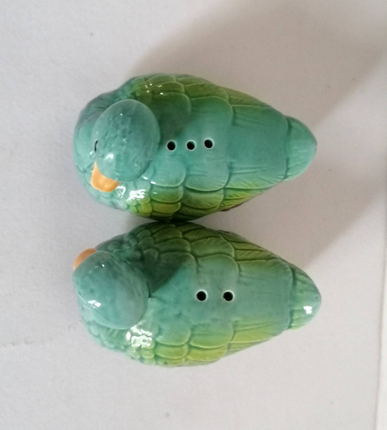 Salière poivrier canard barbotine zoomorphe