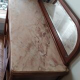 Console serves Louis XVI with marble and mirror