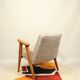 Vintage armchair brown granola oak wood design by Chierowski 366