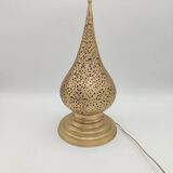 Hand-drilled copper lamp
