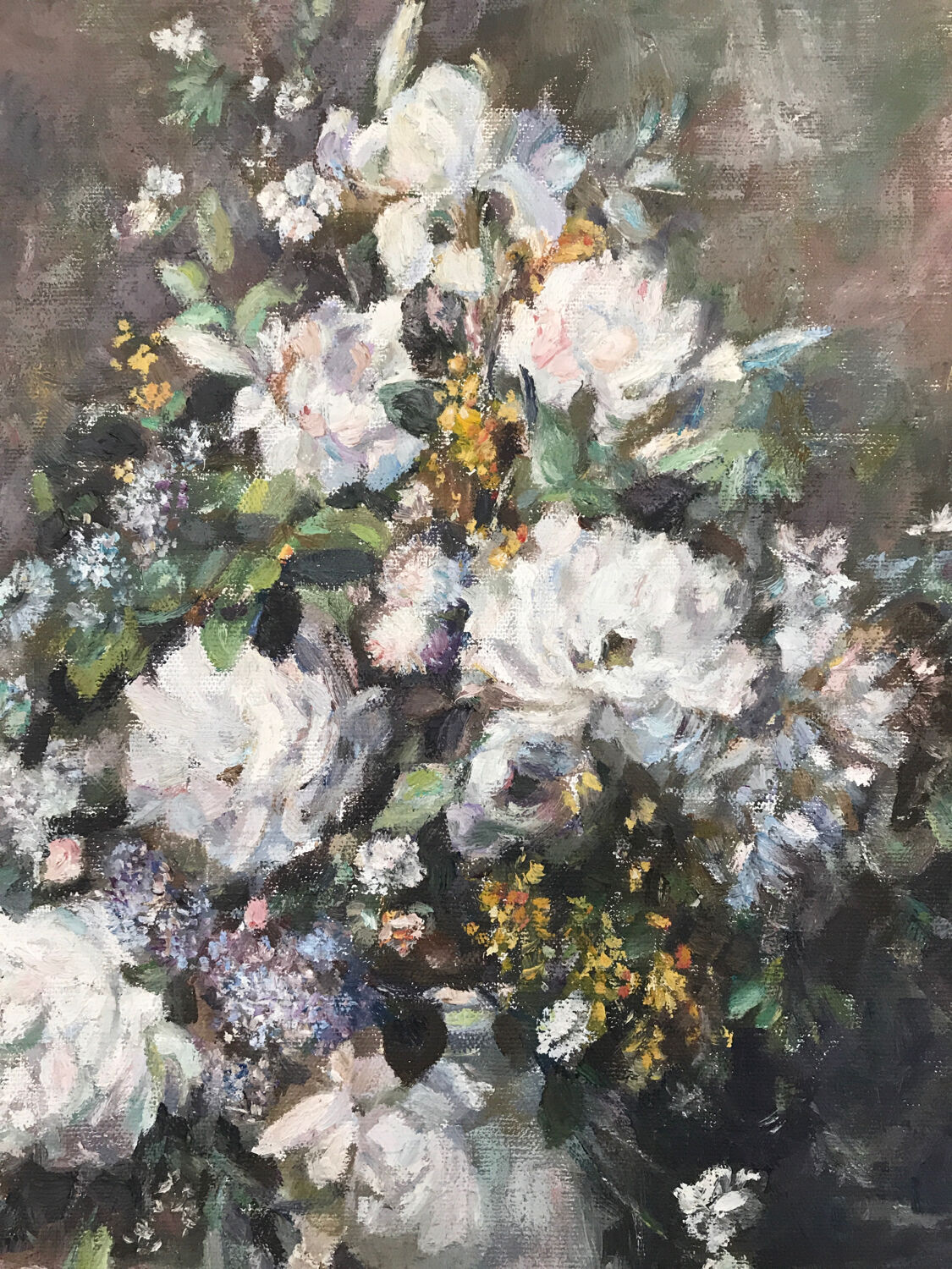 Painting flower bouquet still life