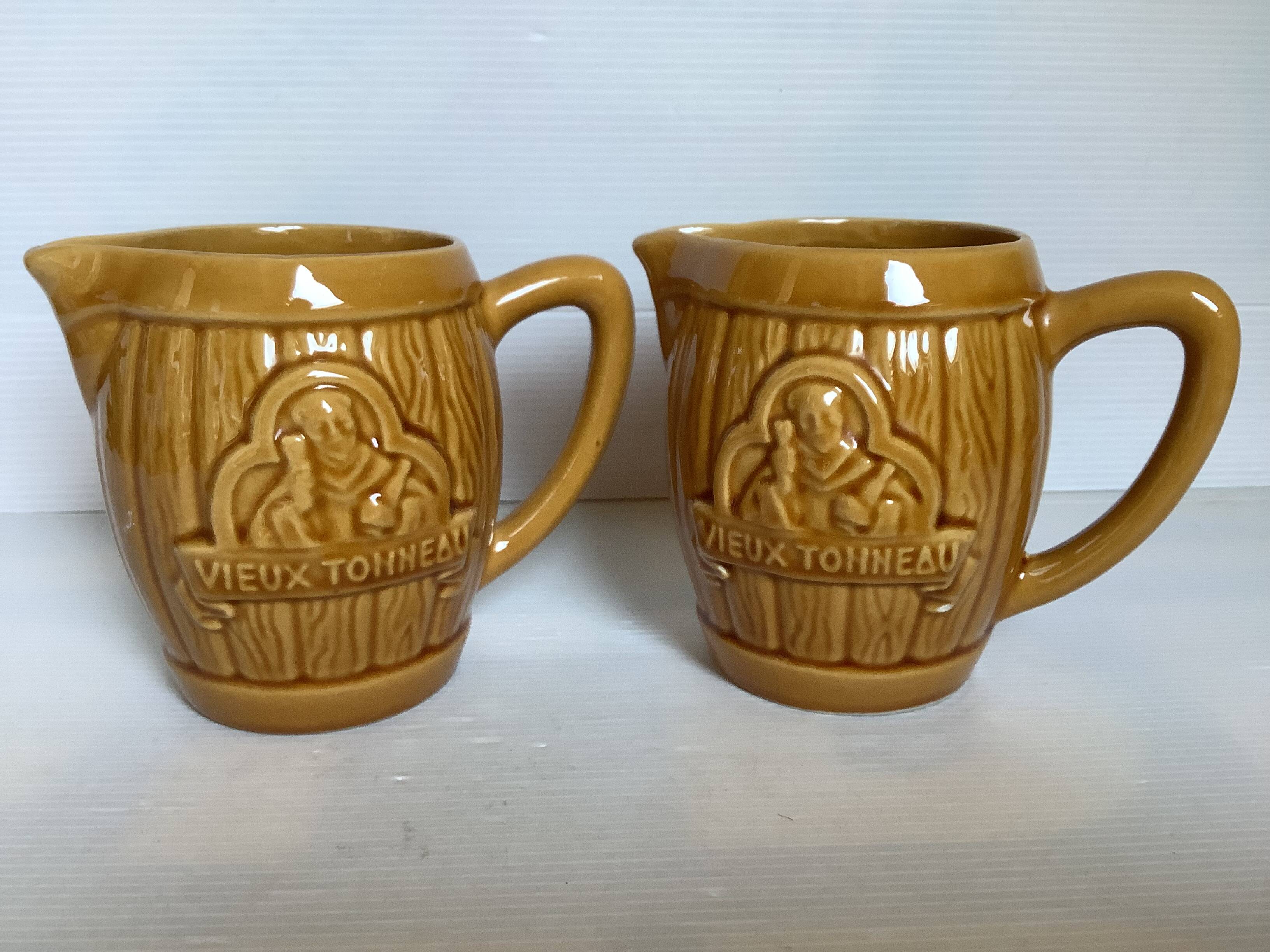 Pair of Desvres pitchers old barrel