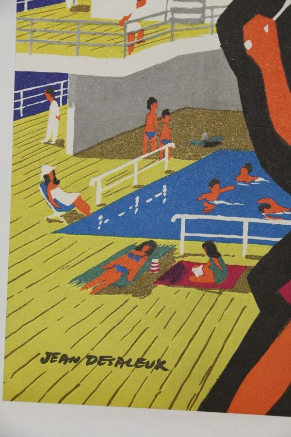 Affiche tourism poster compagnie messageries maritimes jean desaleux paquebot mm