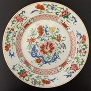 Chinese plate in porcelain pink family, late eighteenth century