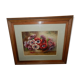 Watercolor painting framed under glass signed Madeleine Renaud