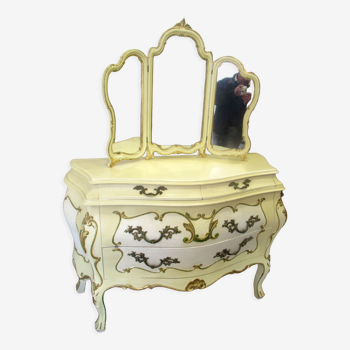 Commode italienne vintage avec miroir triptyque