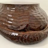 Carved wooden fruit basket or basket, 19th century, grape clusters and vine leaves