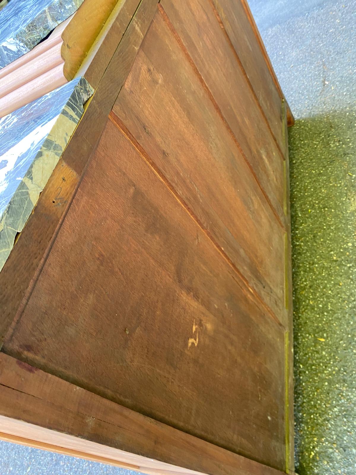 Art Deco sideboard renovated in solid walnut with Saint Laurent marble, 1930.