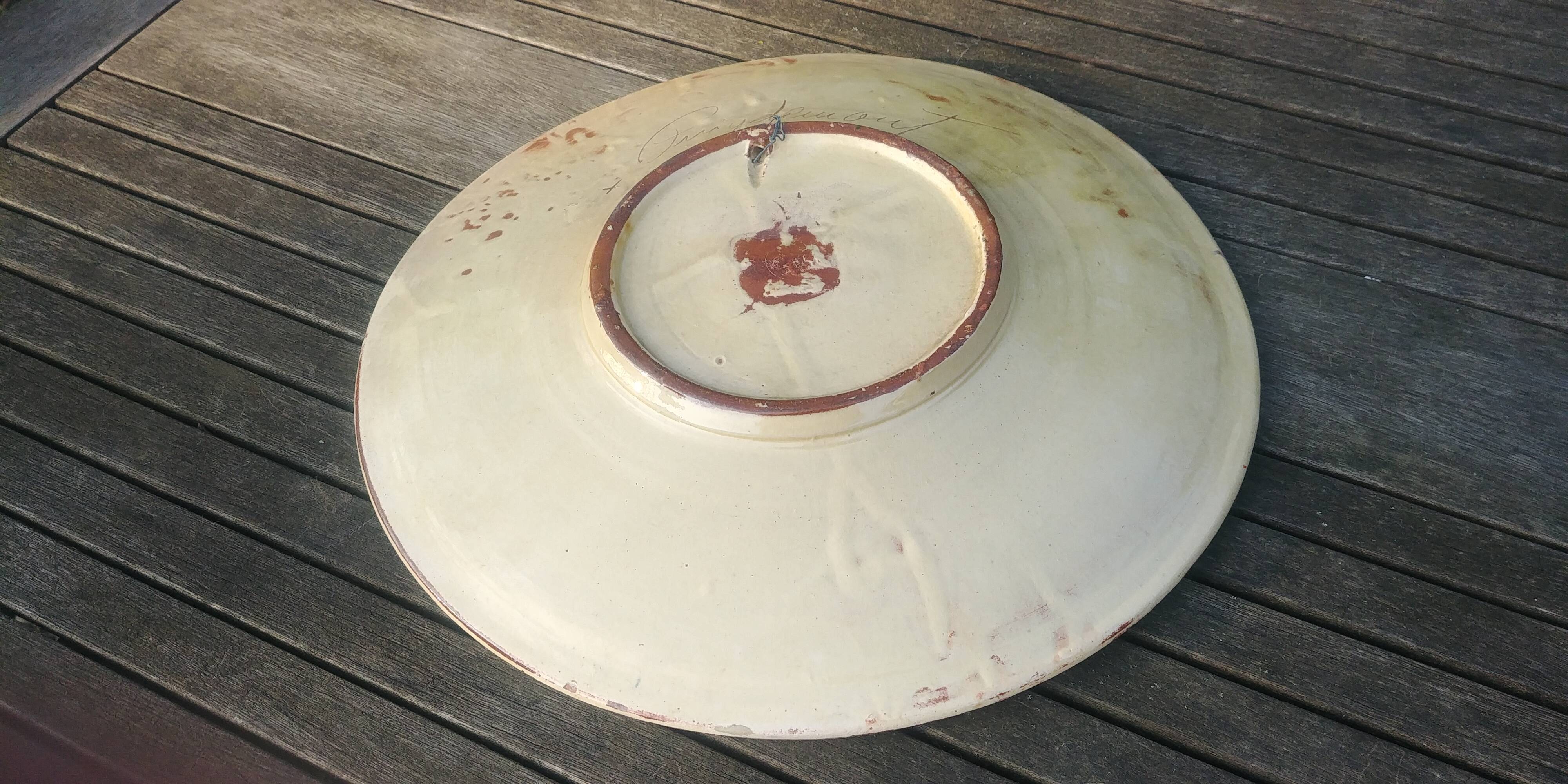 Large glazed ceramic fruit dish/cup signed on the back "Puigdemont" 60s/70s