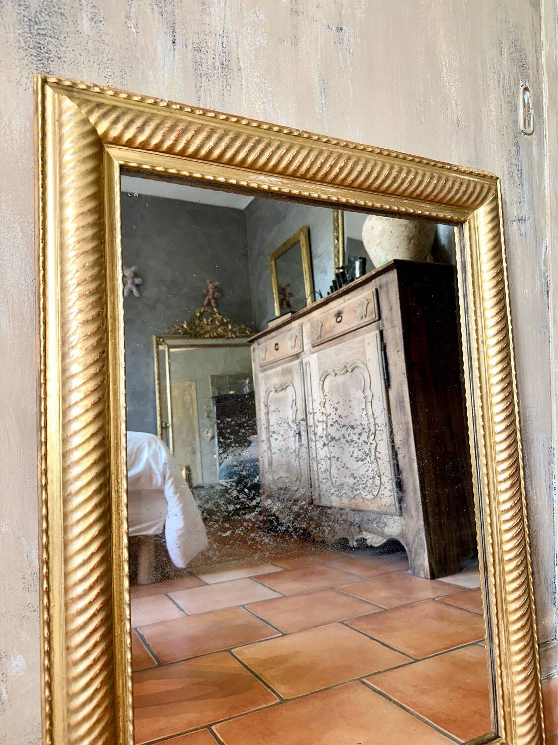 Miroir ancien doré début XIXème