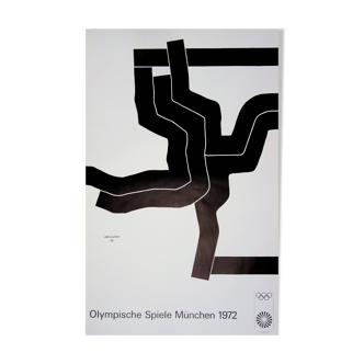 Eduardo chillida: abstract composition oj - signed lithograph 1972 (olympic games munich)