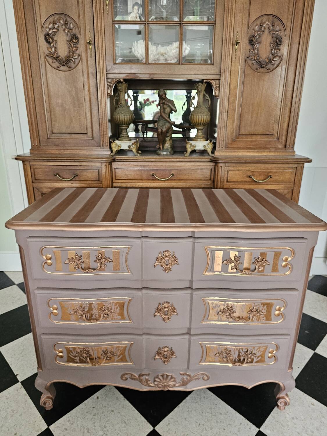 Vintage old pink chest of drawers